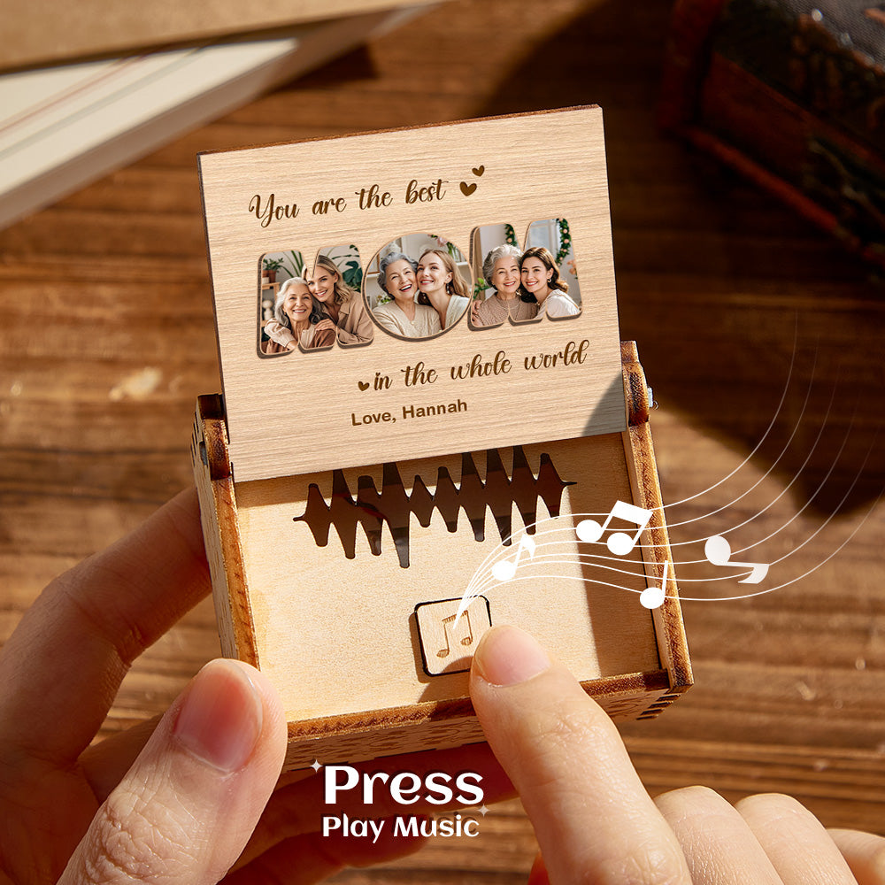 Mom’s Melody™ Personalized Wooden Photo Music Box