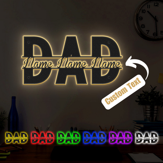 Dad's Den Glow: Personalized Metal LED Sign