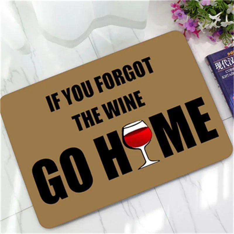 Humorous Funny Wine Doormats