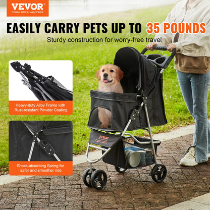 VEVOR Foldable Pet Stroller For Travel