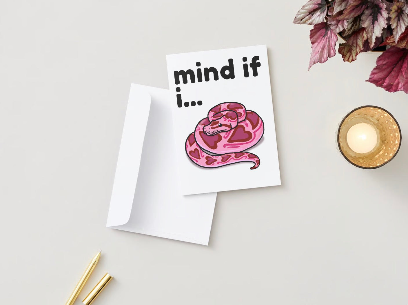 Funny Slithering Snake Valentines Card