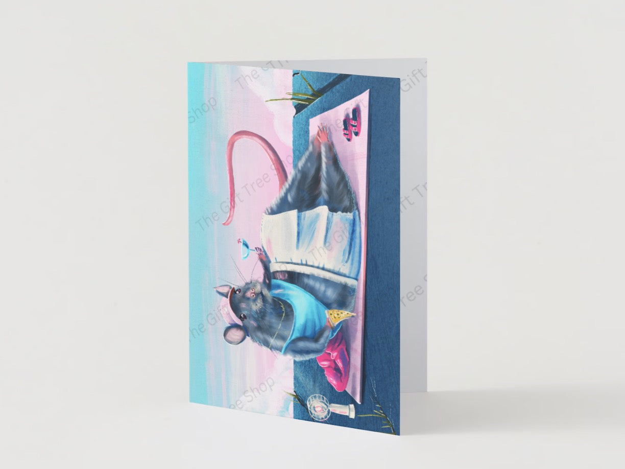 Rat Girl Summer Greeting Card