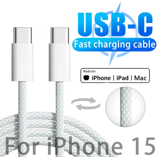 Cable original PD 60W USB C a USB C para iPhone 15 y MacBook Pro