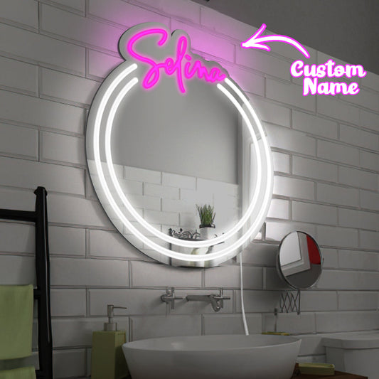 Glow & Grace Custom Name Mirror