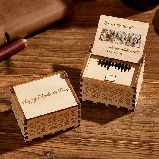 Mom’s Melody™ Personalized Wooden Photo Music Box
